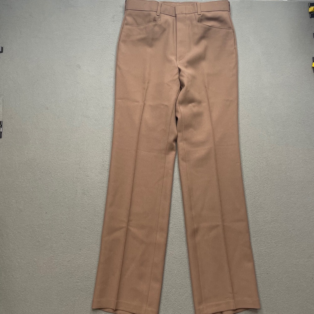 Levi's Men Slacks Tan Polyester 32x33 Vintage 70s 80s Action Slacks Retro 47633